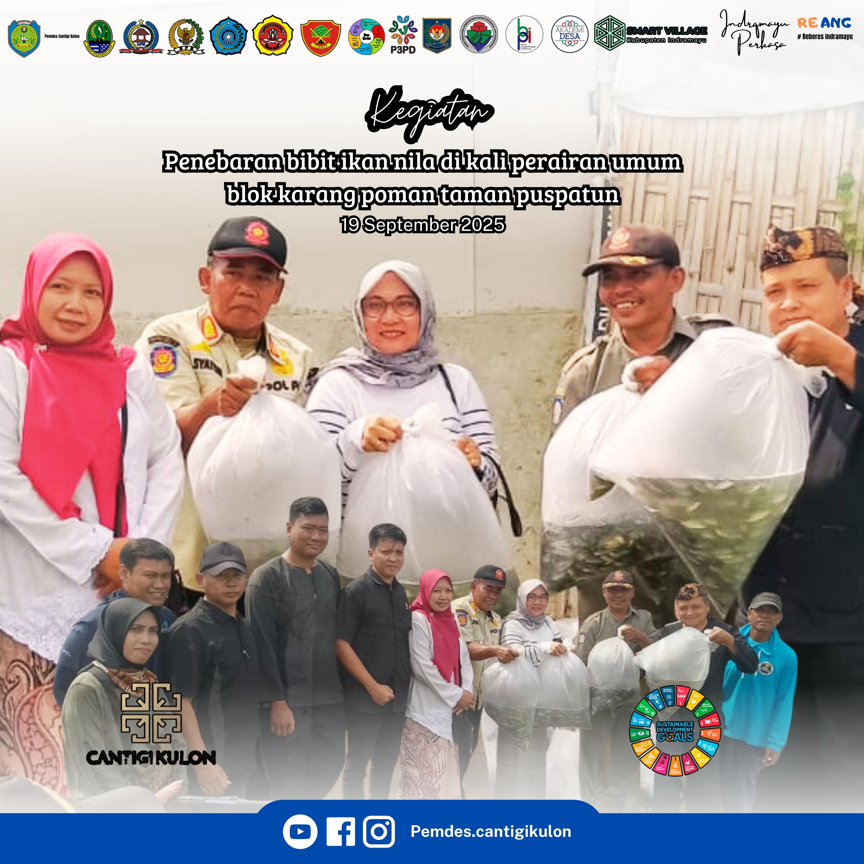 PENEBARAN BIBIT IKAN NILA DI KALI PERAIRAN UMUM BLOK KARANG POMAN TAMAN PUSPATUN
